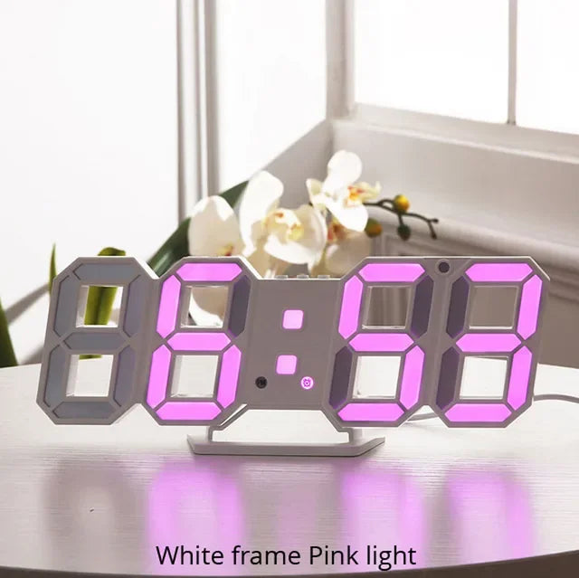 3D LED Wall Clock / Digital Alarm Nightlight