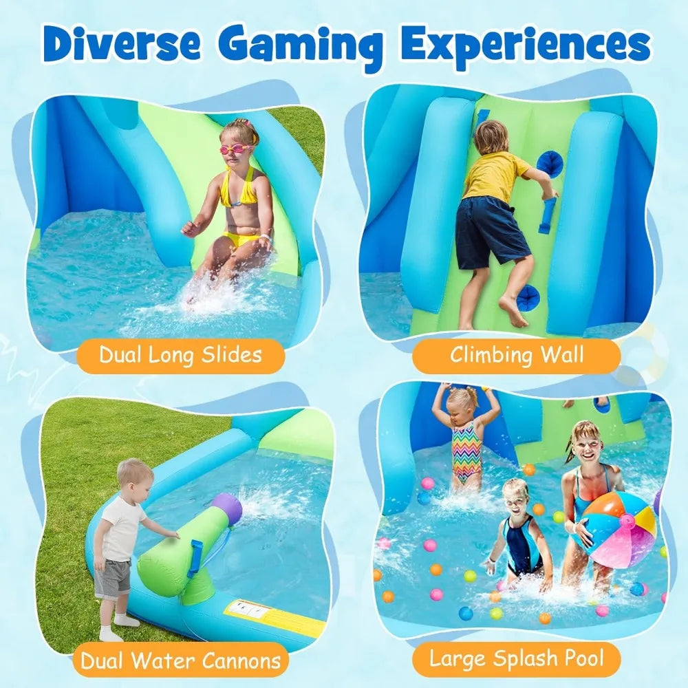 Inflatable Dual Slides & Splash Pool