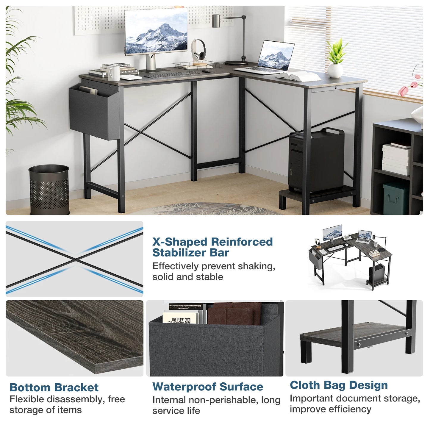 Gaming Corner 50 Inch Office Writing PC Wooden Table
