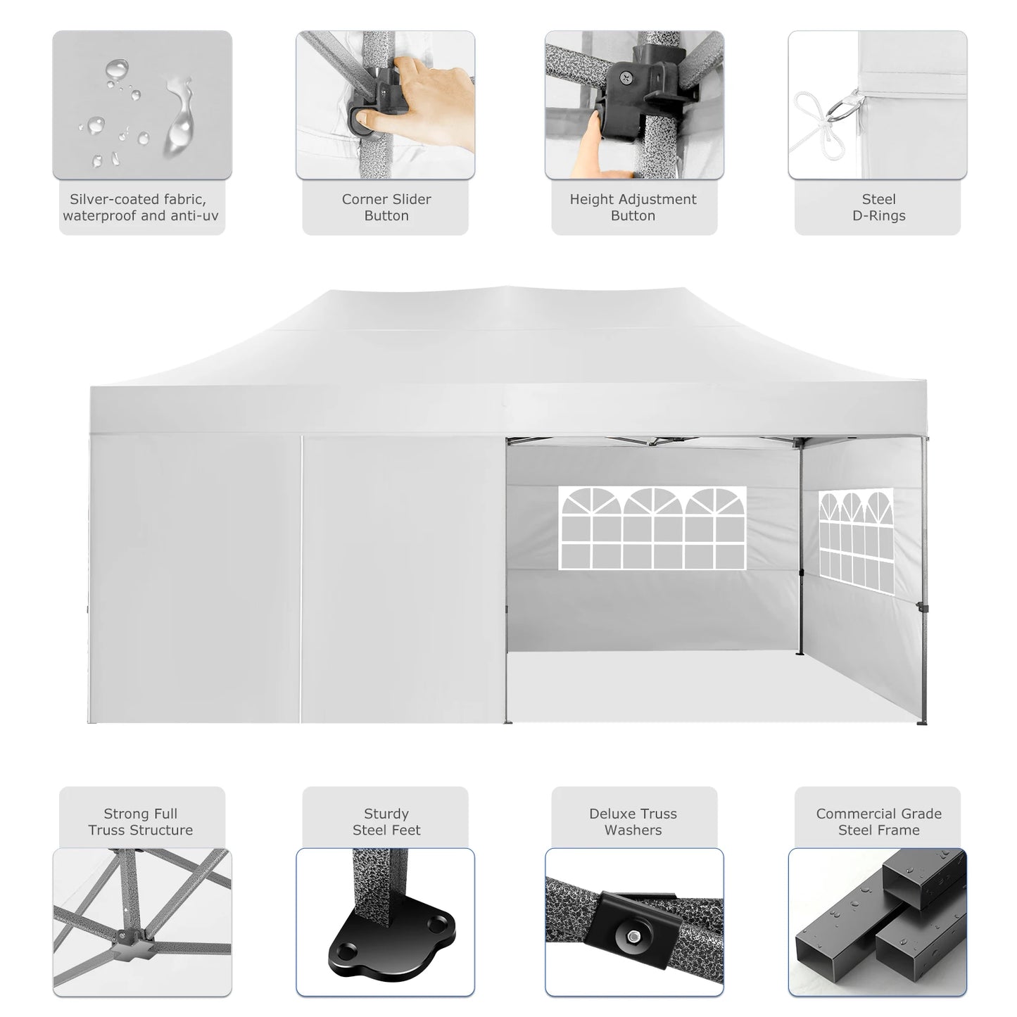 10x20 Heavy Duty Pop up Canopy Tent