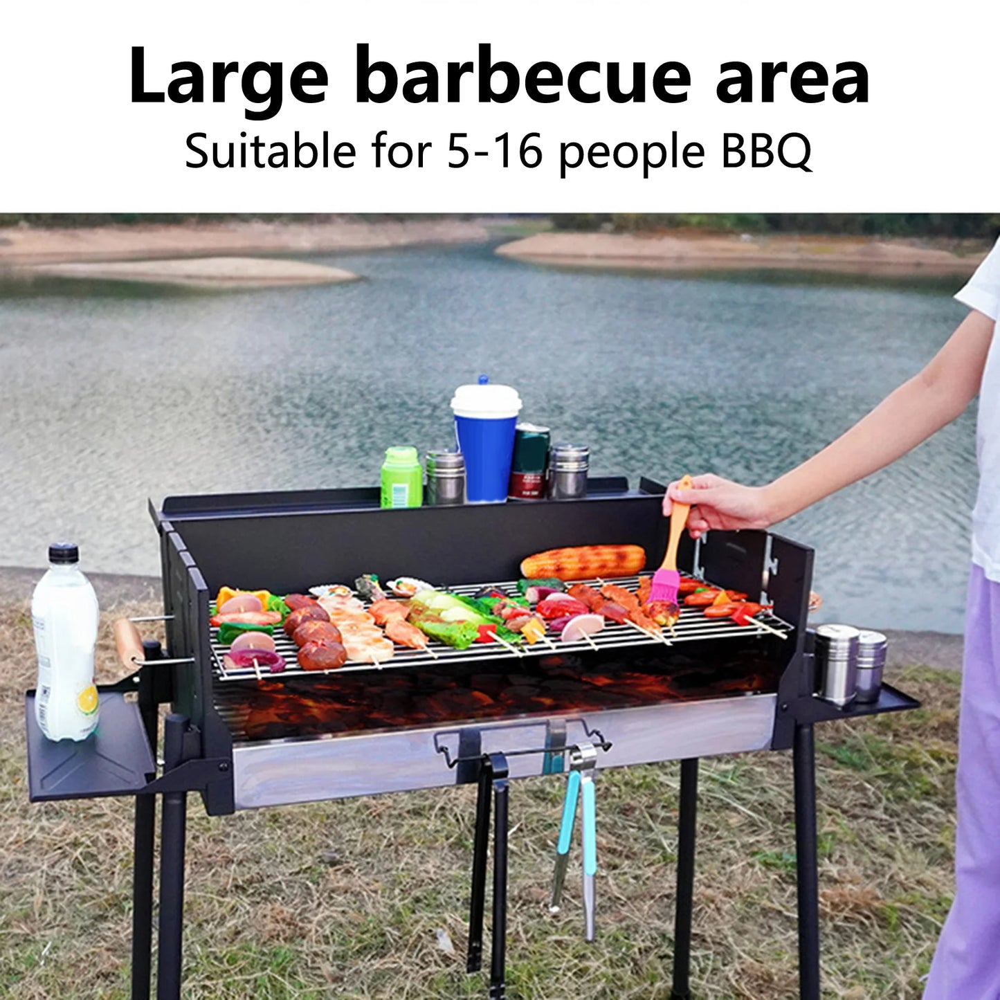 Foldable Storage Shelf Barbecue Oven Household BBQ Grill Outdoor Smokeless Charcoal Courtyard BBQ Portable Barbecue Stove Supply