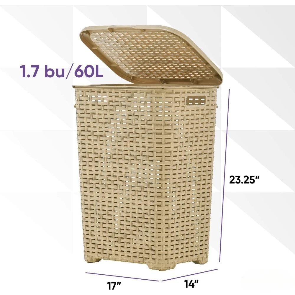 Plastic Laundry Hamper with Lid