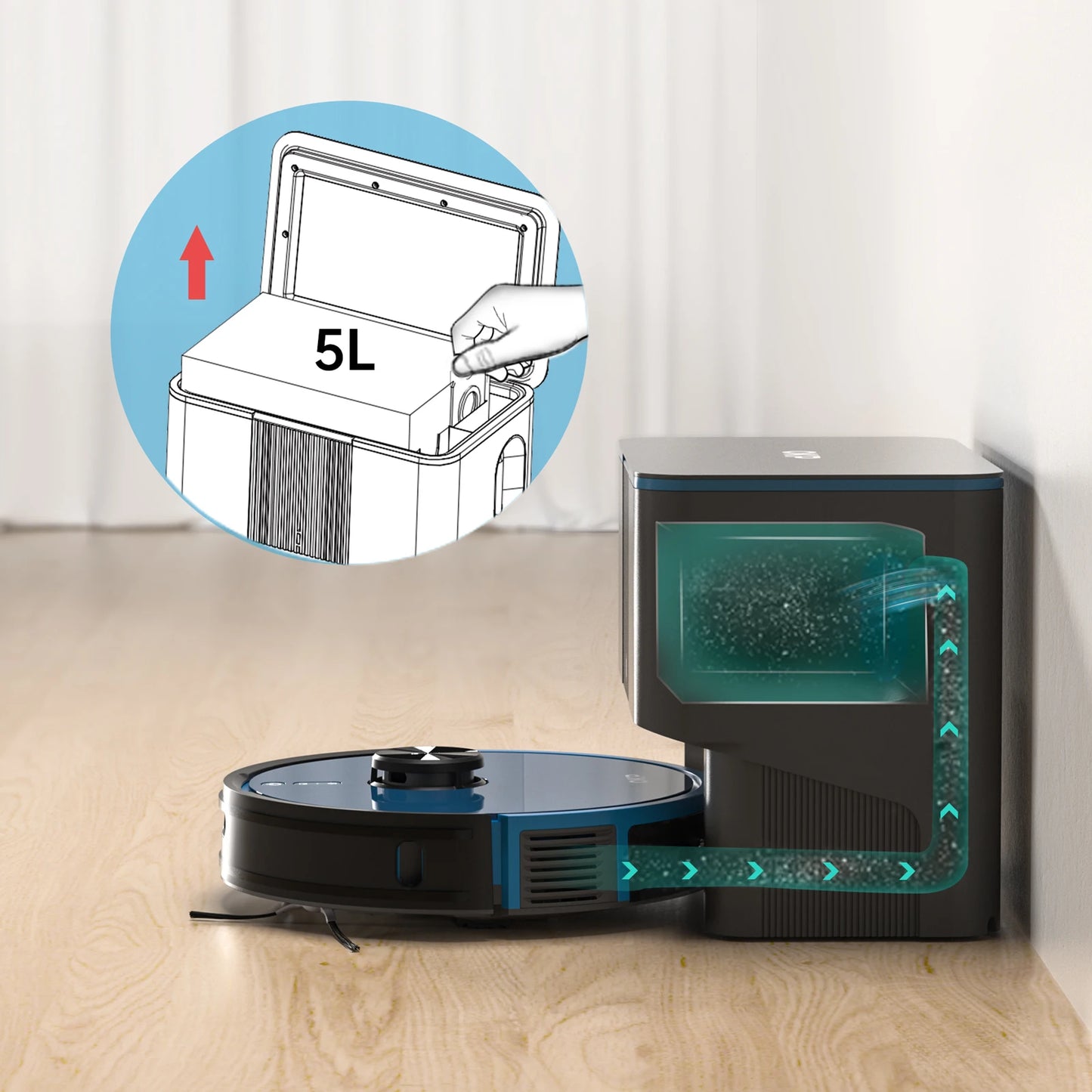 Robot Vacuum cleaner with Self-Empty Base