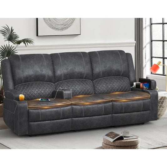 Recliner Sofa, 3 Seater with 2-Tier Cushion