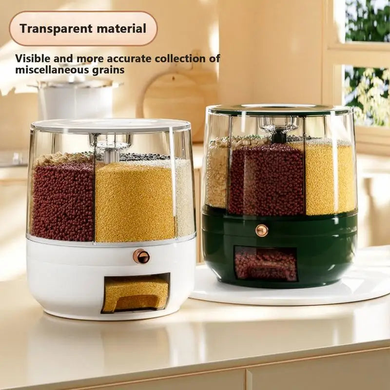 360 Degree Rotating Rice Dispenser/Sealed Dry Cereal Grain Bucket Dispenser