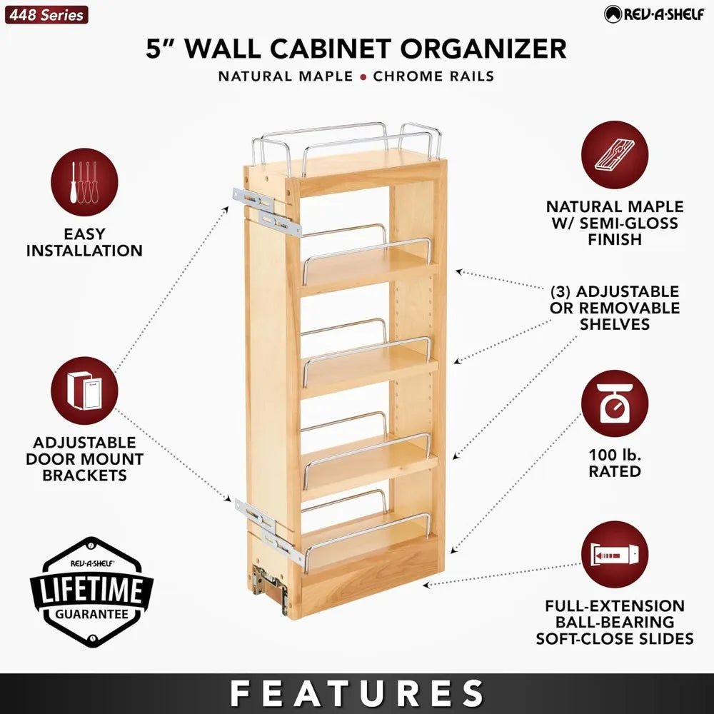 Pull Out Storage Organizer for Wall Kitchen Cabinets