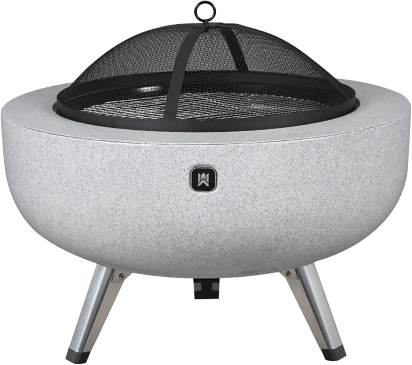 Round Fire Pit Combo with Foldable Legs