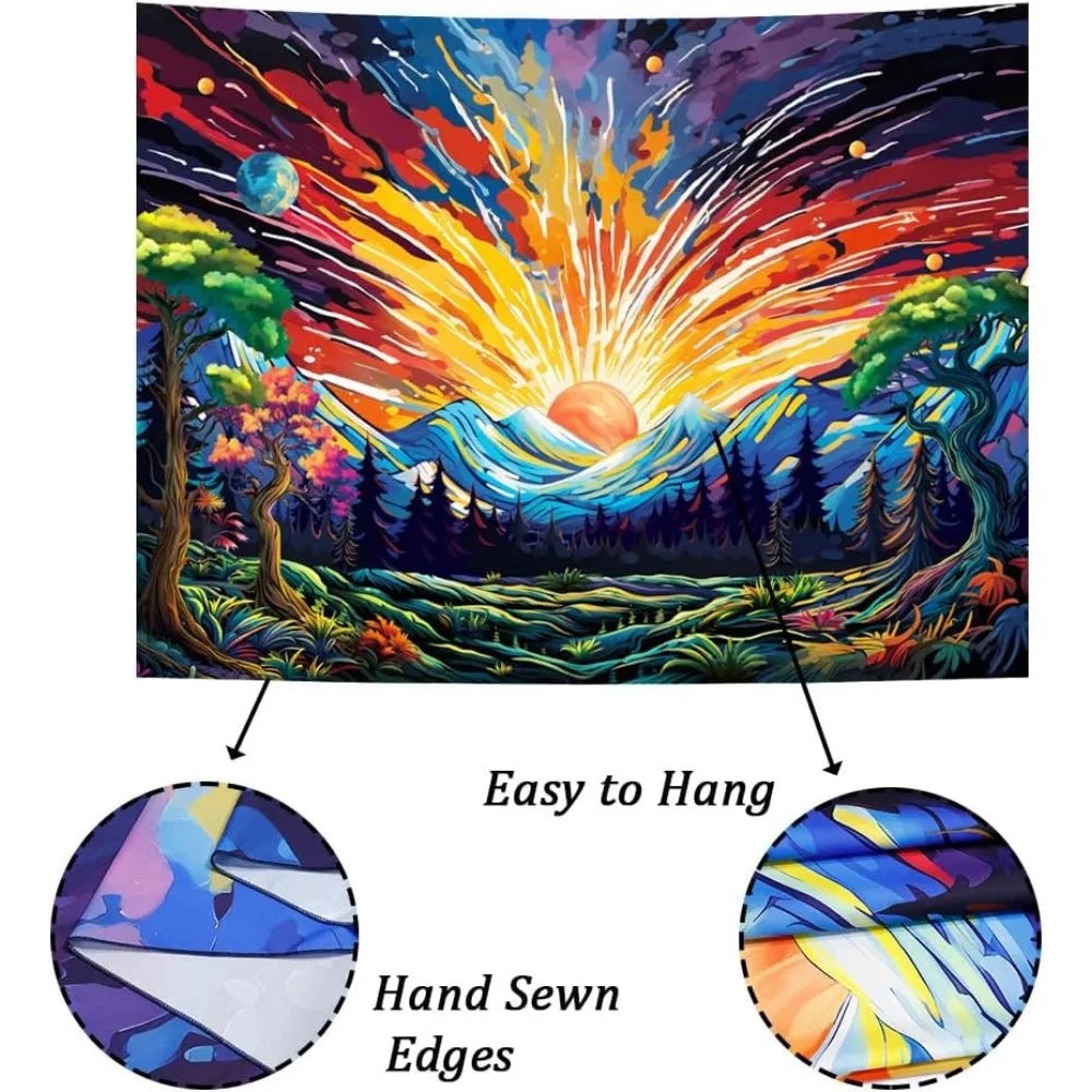 Wall art tapestry, Sun Hill natural landscape