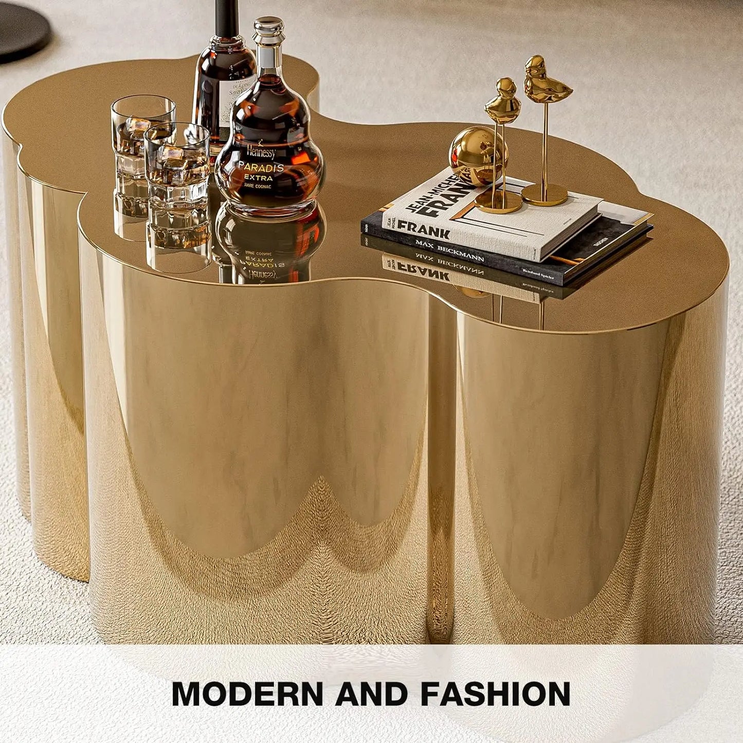 Modern Gold Stainless Coffee Table
