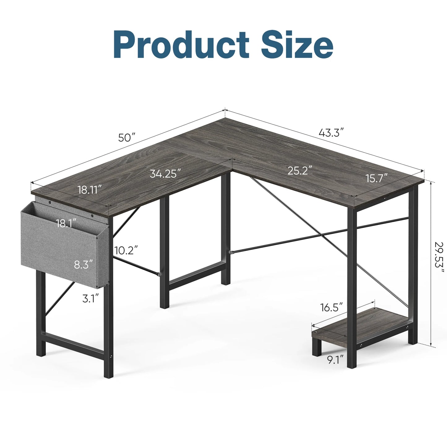 Gaming Corner 50 Inch Office Writing PC Wooden Table