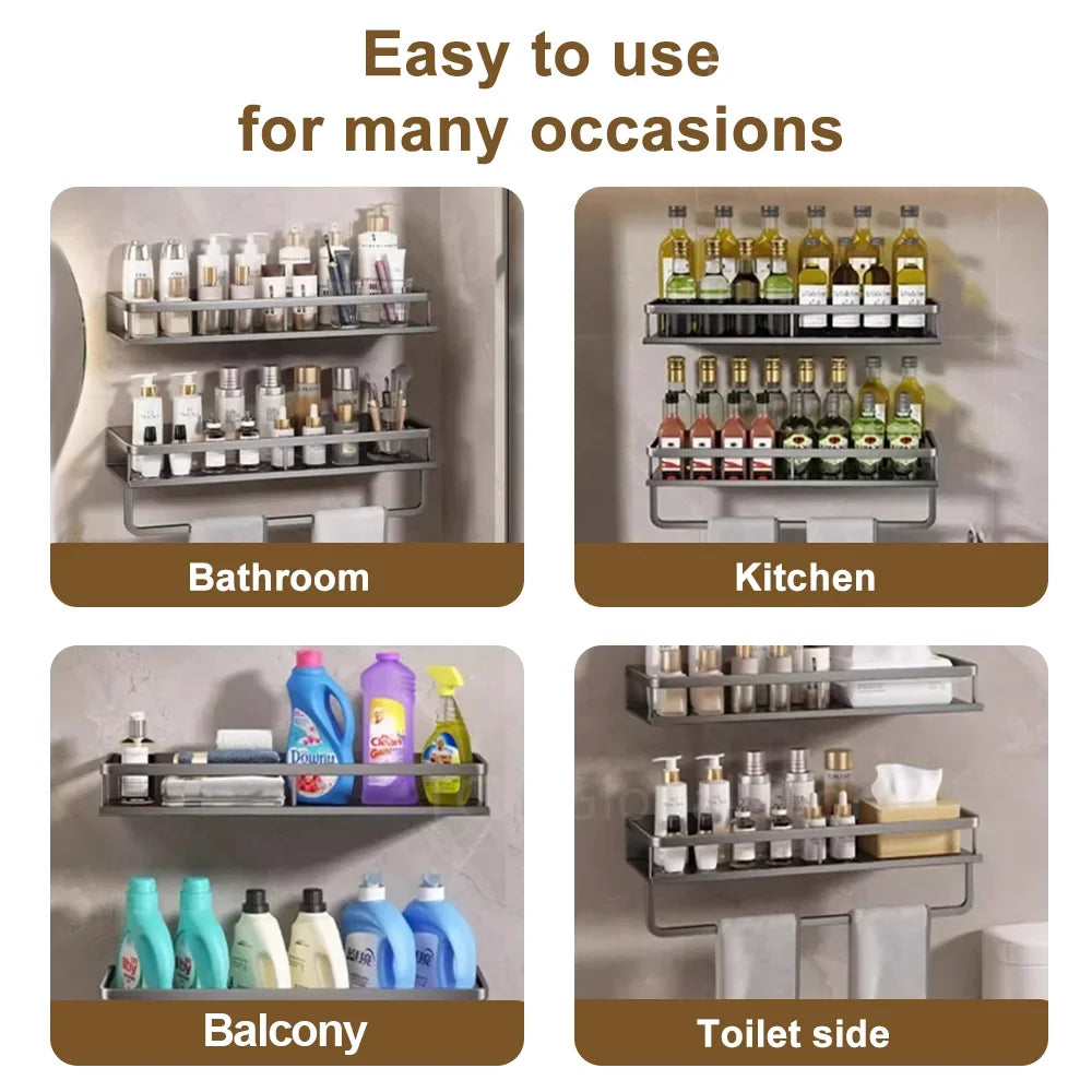 Wall Mounted Spice Rack No Drilling Kitchen Spice Organizer