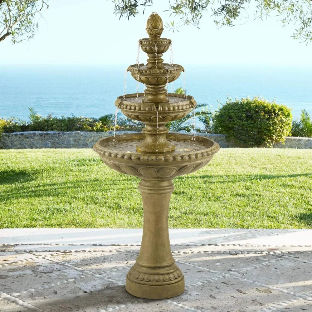 Outdoor Floor Water Fountain 66" High with LED Light