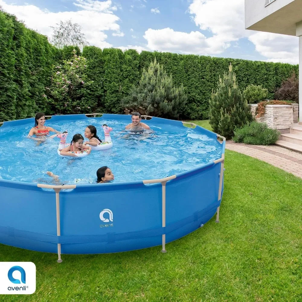 Round Steel Frame Above Ground Swimming Pool with Triangle Lock Frame