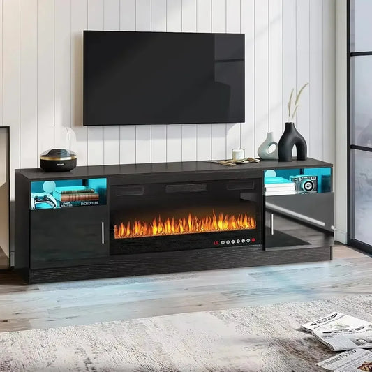 Fireplace TV Stand with 18" Fireplace for Living Room