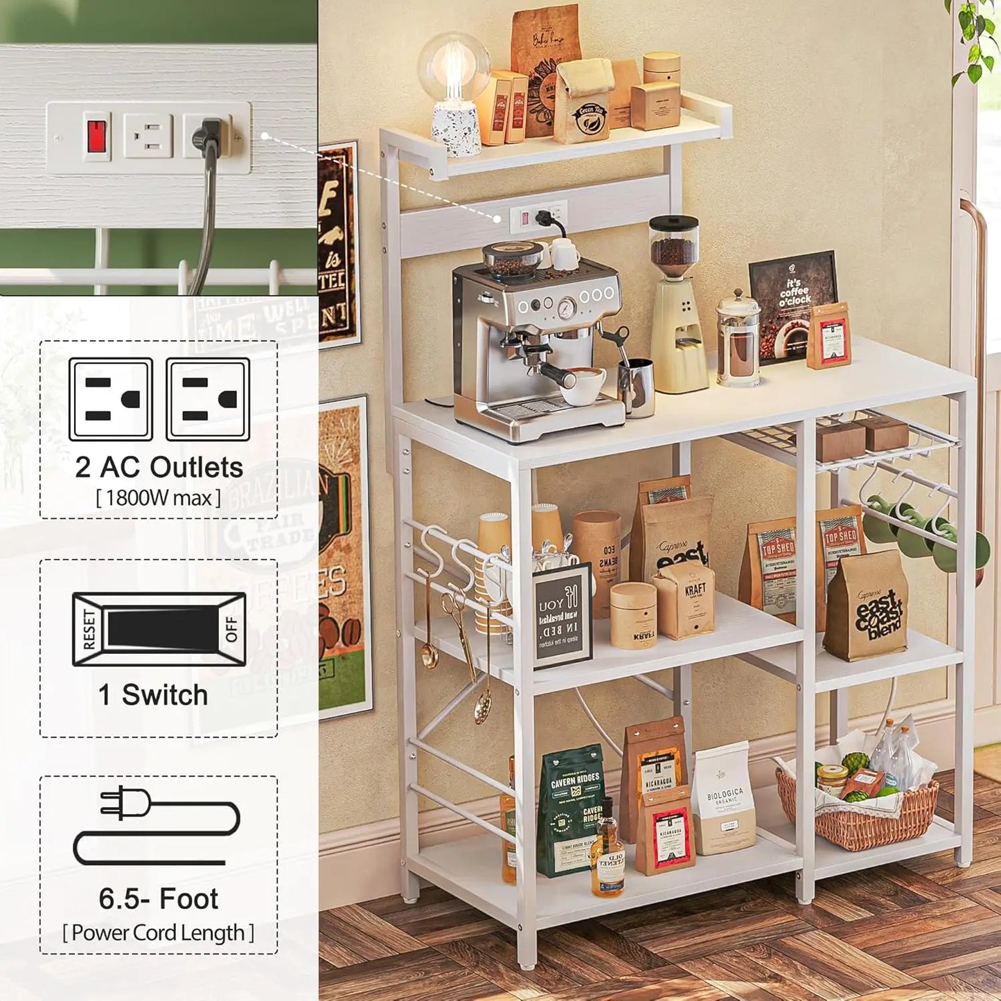 Bakers Rack with Power Outlet