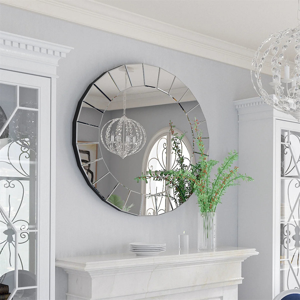 31.5" Circle Large Round Decorative Mirrors for Wall Decor