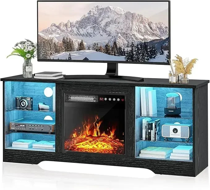 Fireplace TV Stand with 18" Fireplace for Living Room