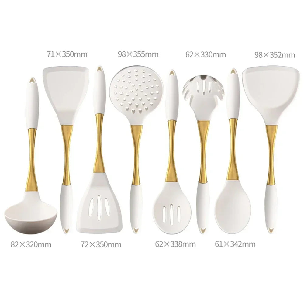 1Pc Silicone Kitchenware Cooking Utensils White Gold
