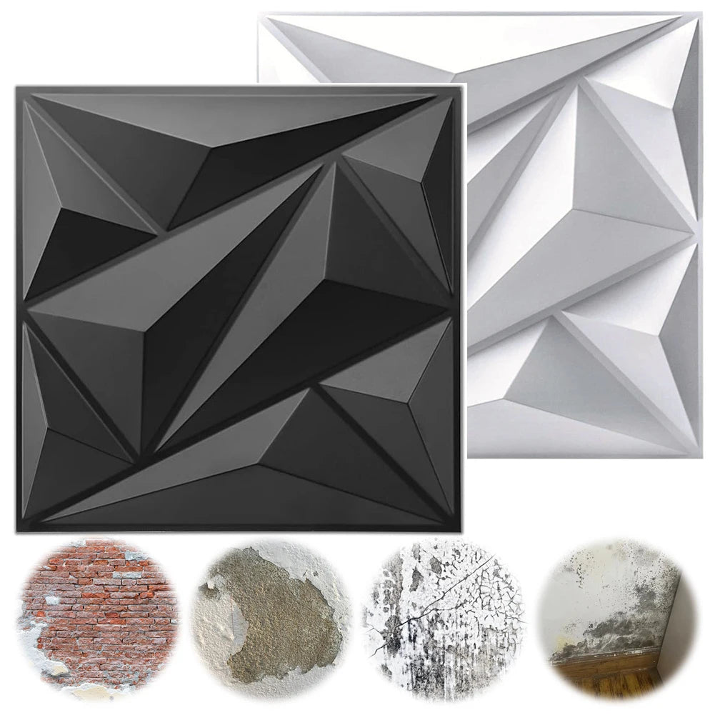 50/100Pcs 3D Wall Panel Diamond