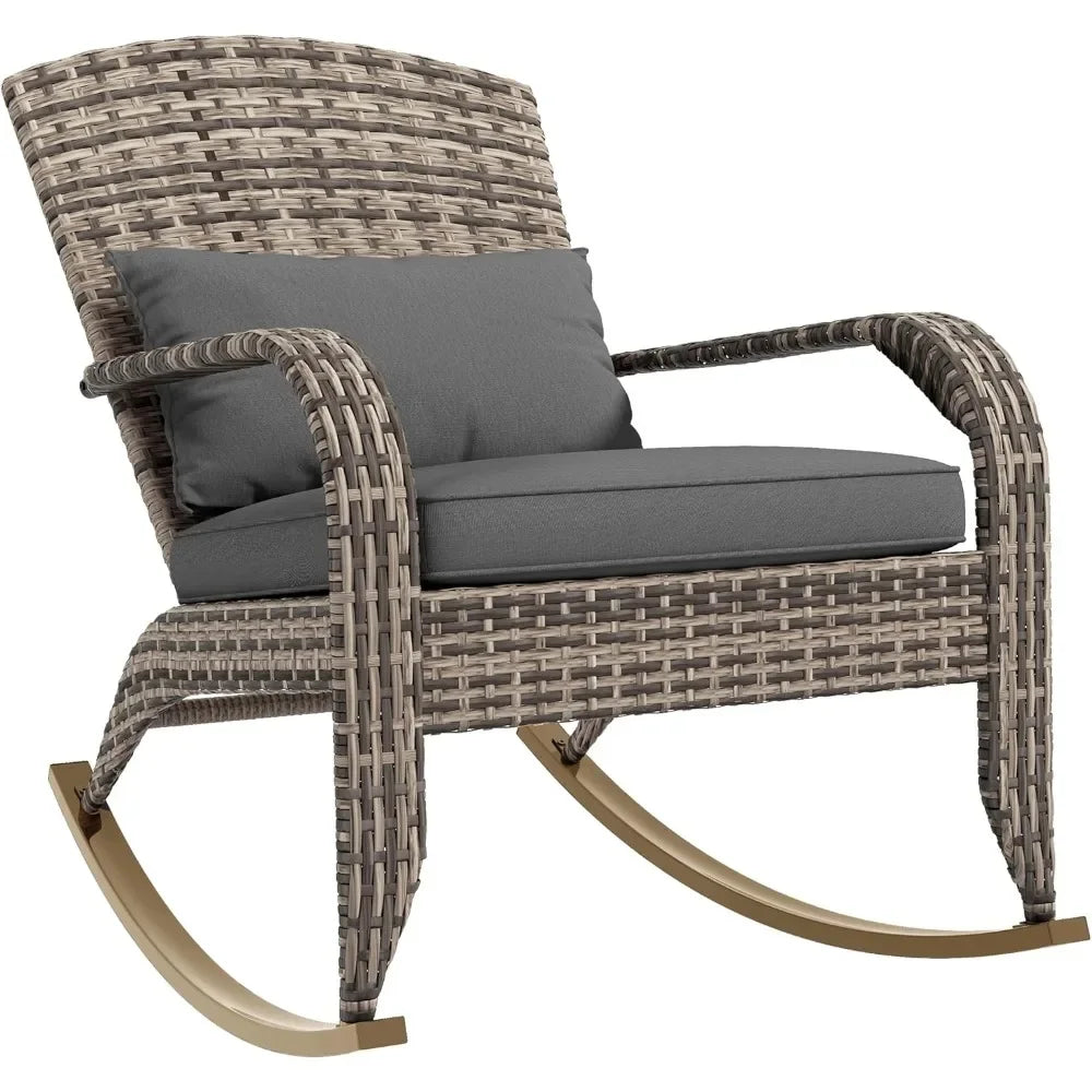 Outdoor, Patio Rattan Rocker Chair