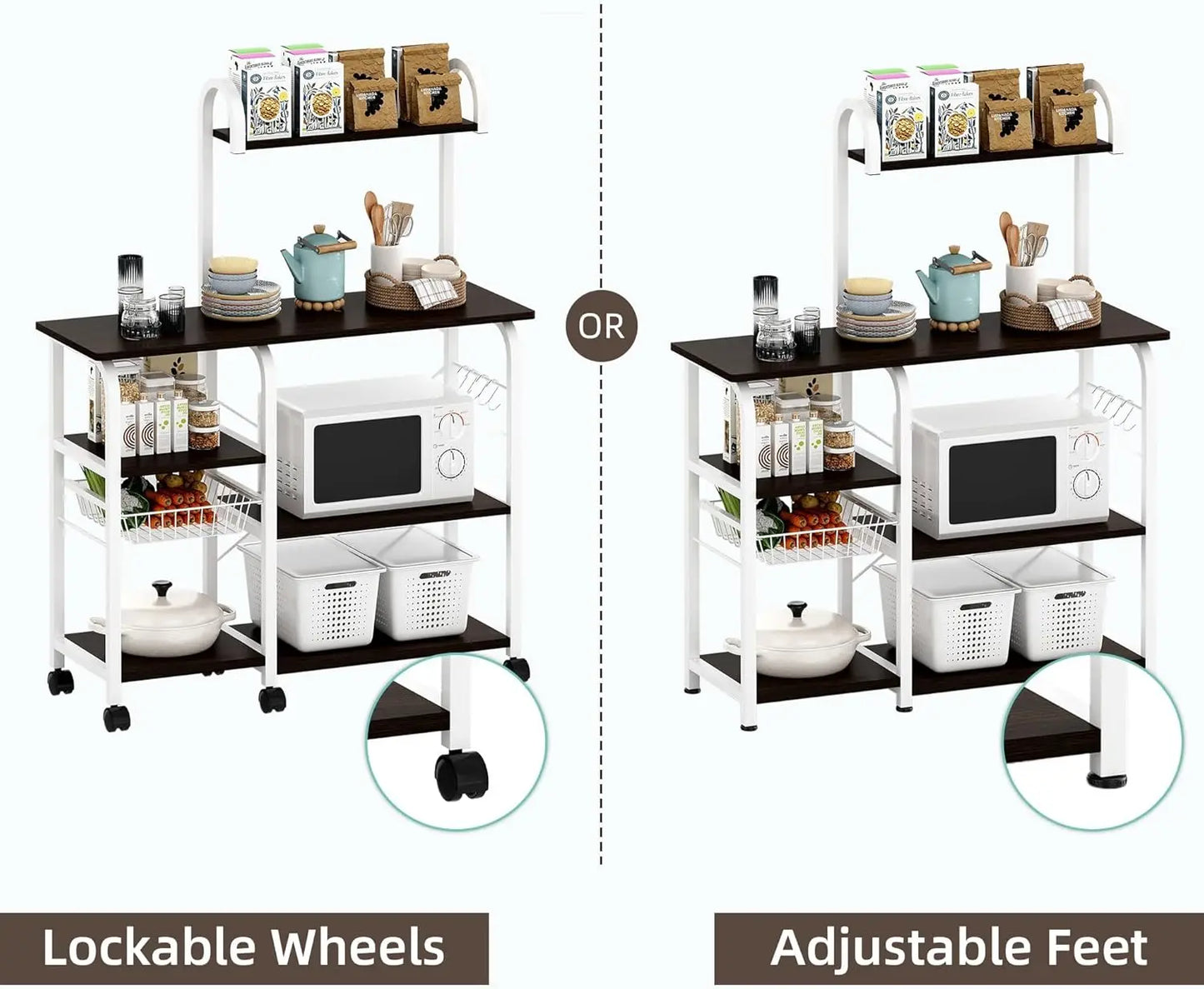 Bakers Rack with Storage Coffee Bar
