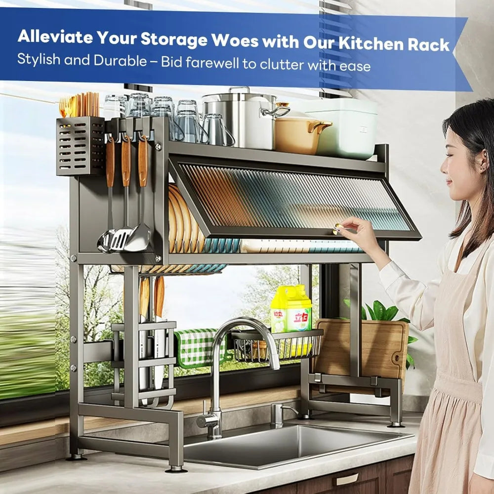 Over the Sink Dish Drainer Drying Rack 3 Tier