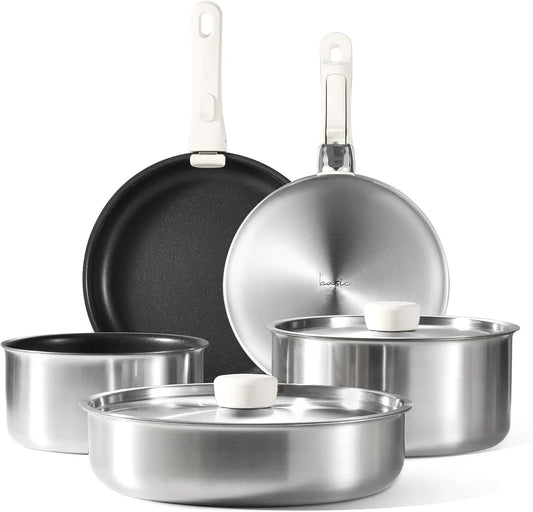 9pcs Stainless Steel Pots and Pans Set Non Stick