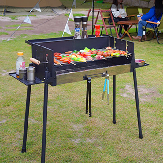 Foldable Storage Shelf Barbecue Oven Household BBQ Grill Outdoor Smokeless Charcoal Courtyard BBQ Portable Barbecue Stove Supply