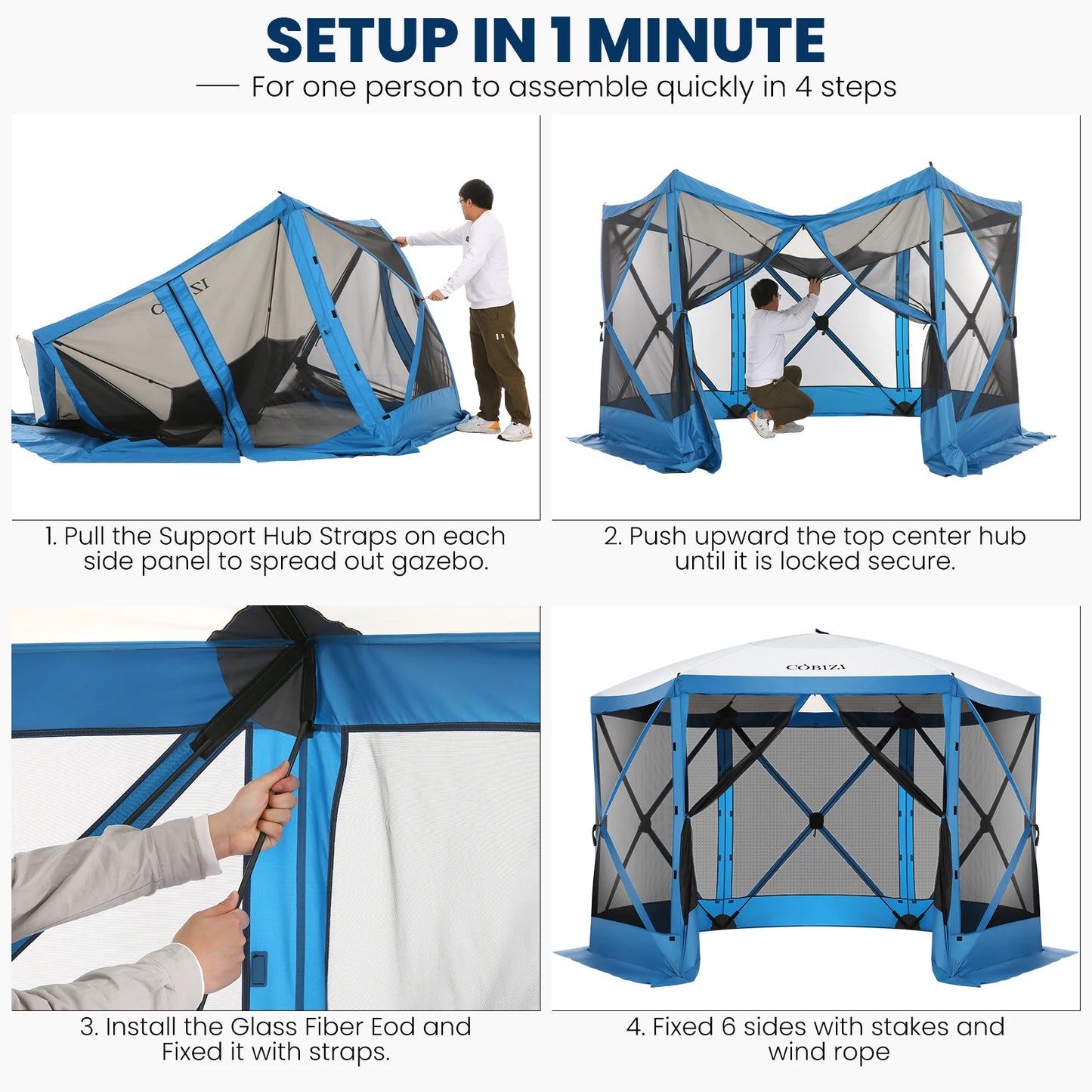 12x12ft Pop up Tent with Mosquito Netting