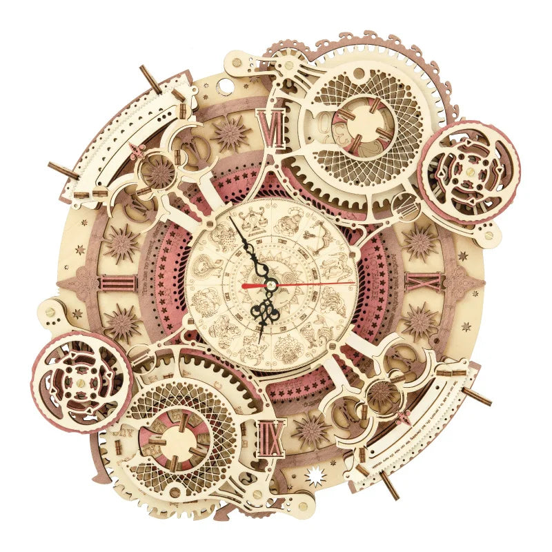 Zodiac Wall Clock 3d Wooden Puzzle Model Building