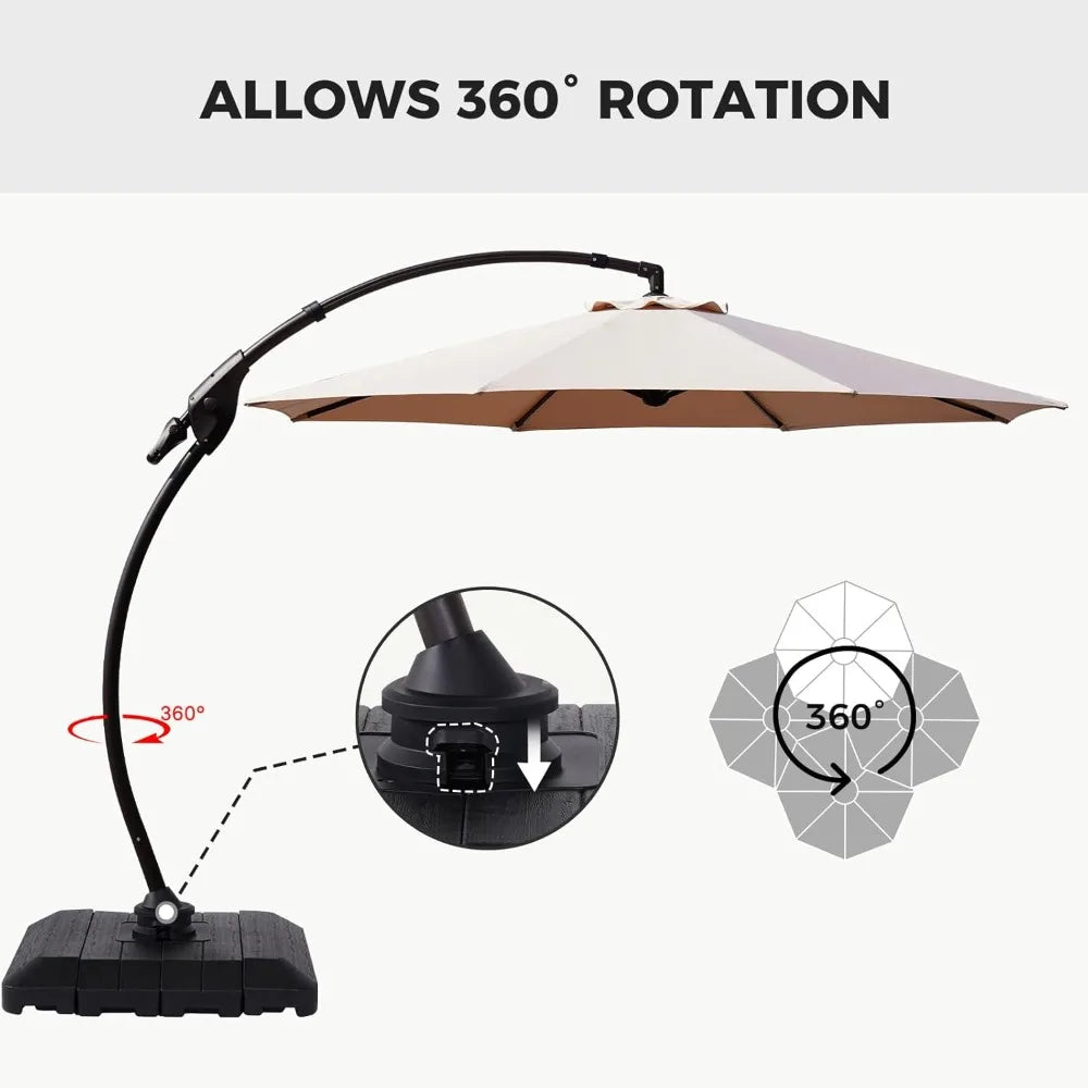 11' Cantilever Offset Umbrella with 360° Rotation