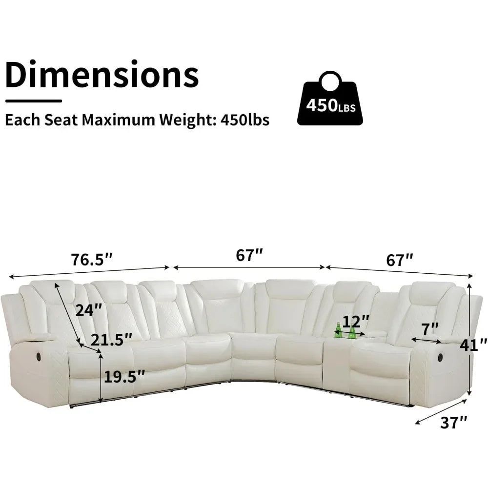 Power Reclining Sectional Sofa for Living Room Furniture