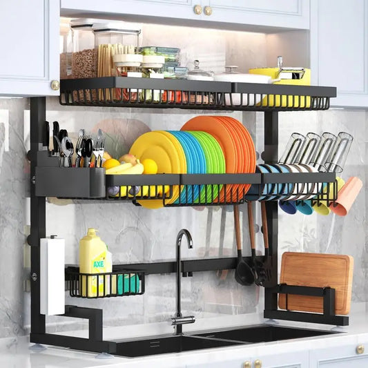 Over The Sink Dish Drying Rack (Expandable Height and Length)