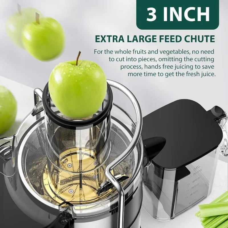 Centrifugal Juicer Machines, Juice Extractor with Extra Large 3inch Feed Chute