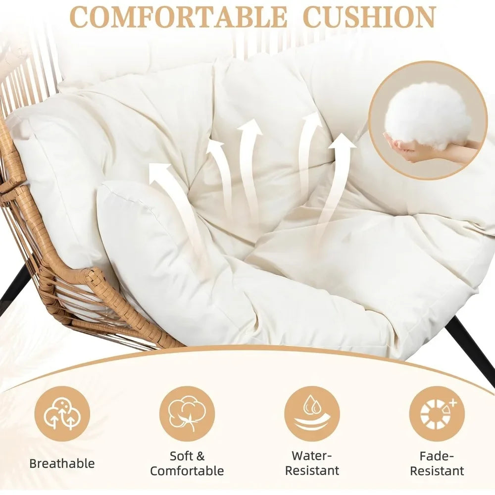 Wicker Egg Chair PE Rattan Chair with Cushion