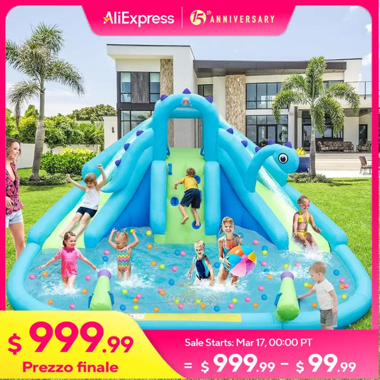 Inflatable Dual Slides & Splash Pool