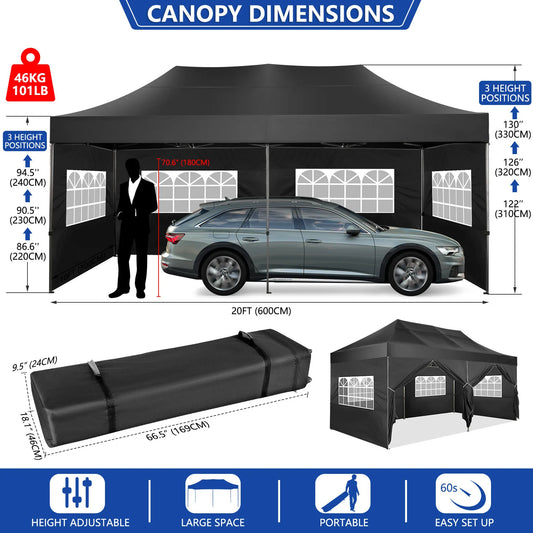 10x20 Heavy Duty Pop up Canopy Tent