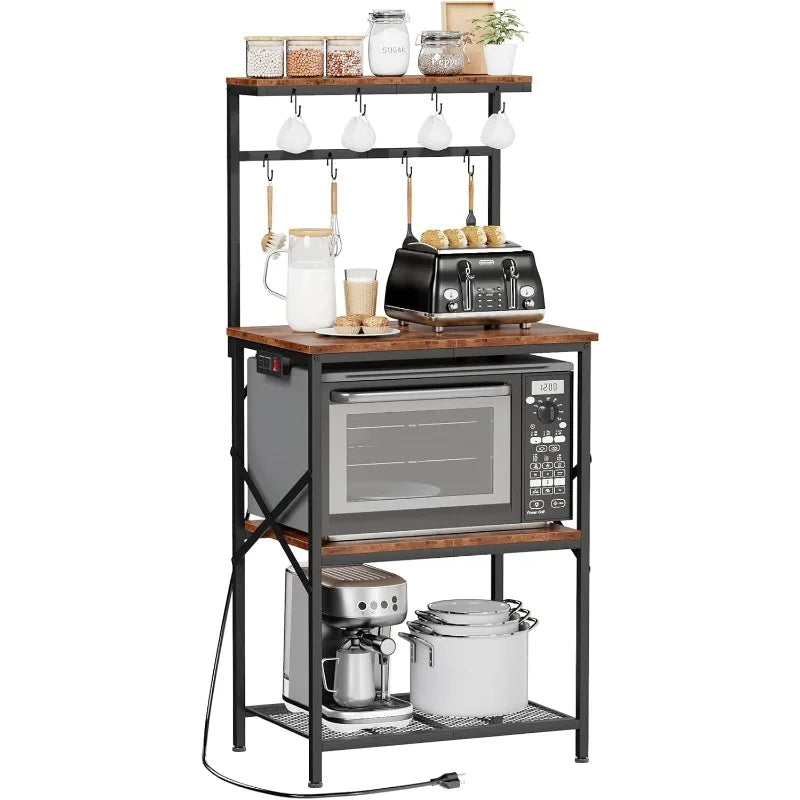 Kitchen Bakers Rack with Power Outlet