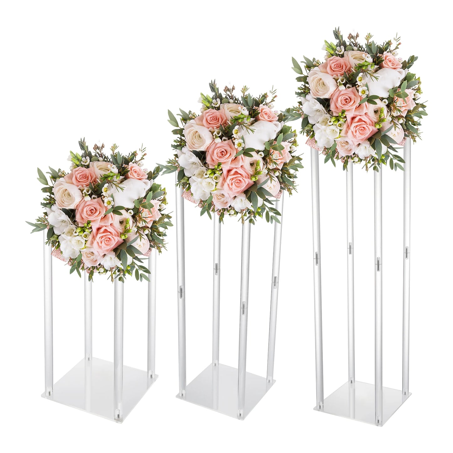Clear Column Flower Display Stand
