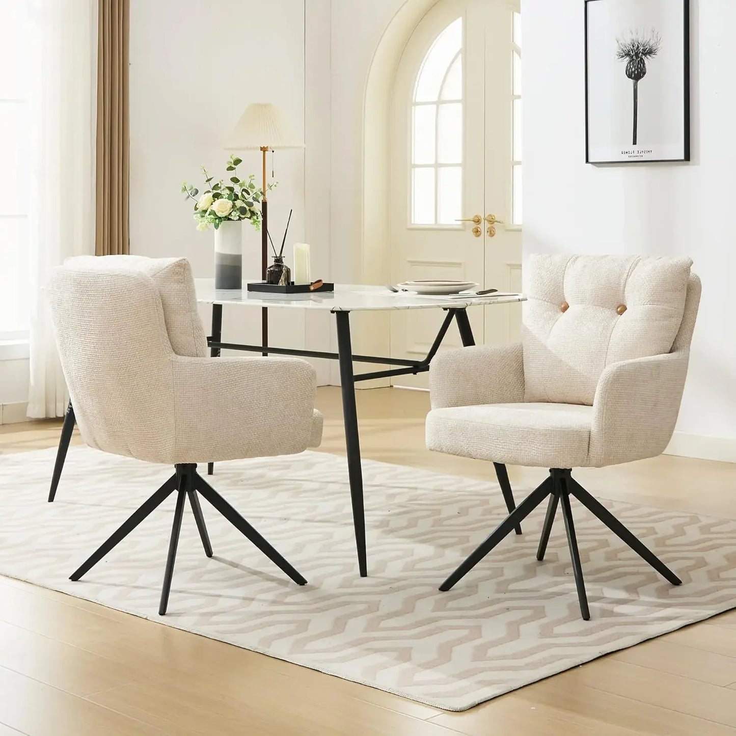 Swivel Dining Chairs Set of 2