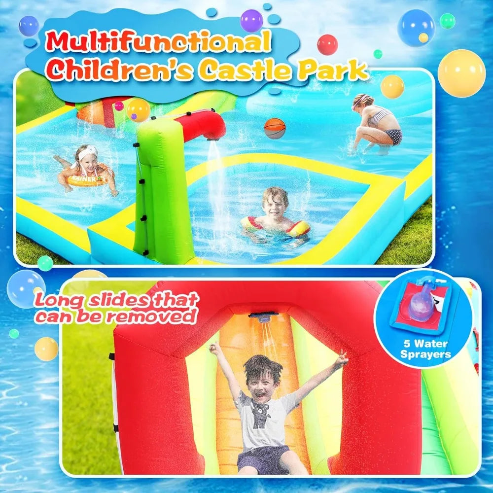 Inflatable Water Slide Park with Splash Pool Climb The Wall