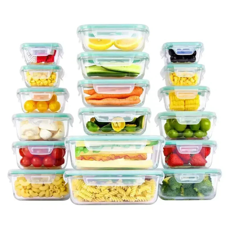 18/15/8 Pack Glass Food Storage Containers with Lids