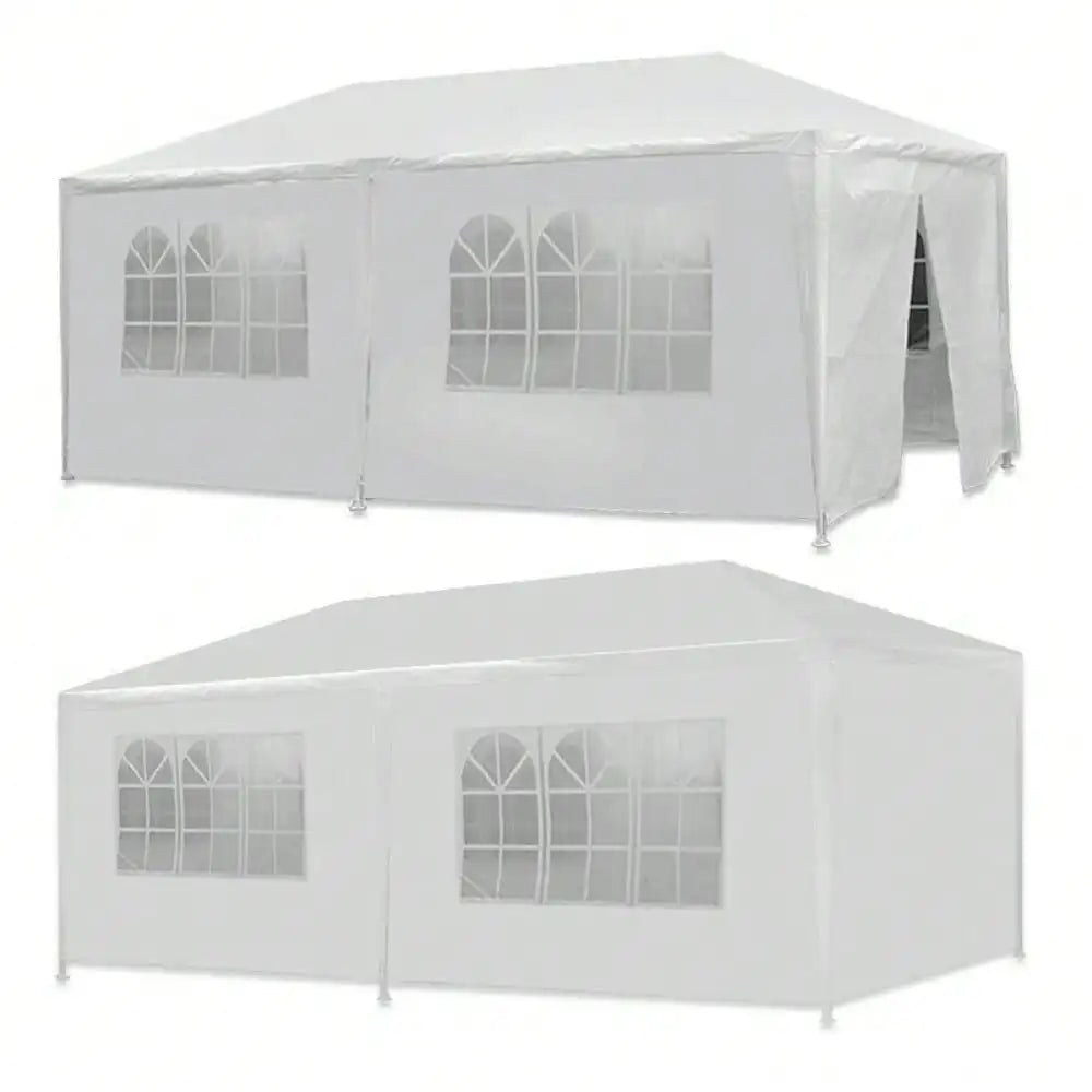 10x 20ft Tent Party PE Gazebo Wedding Canopy, 6 Removable Wall White