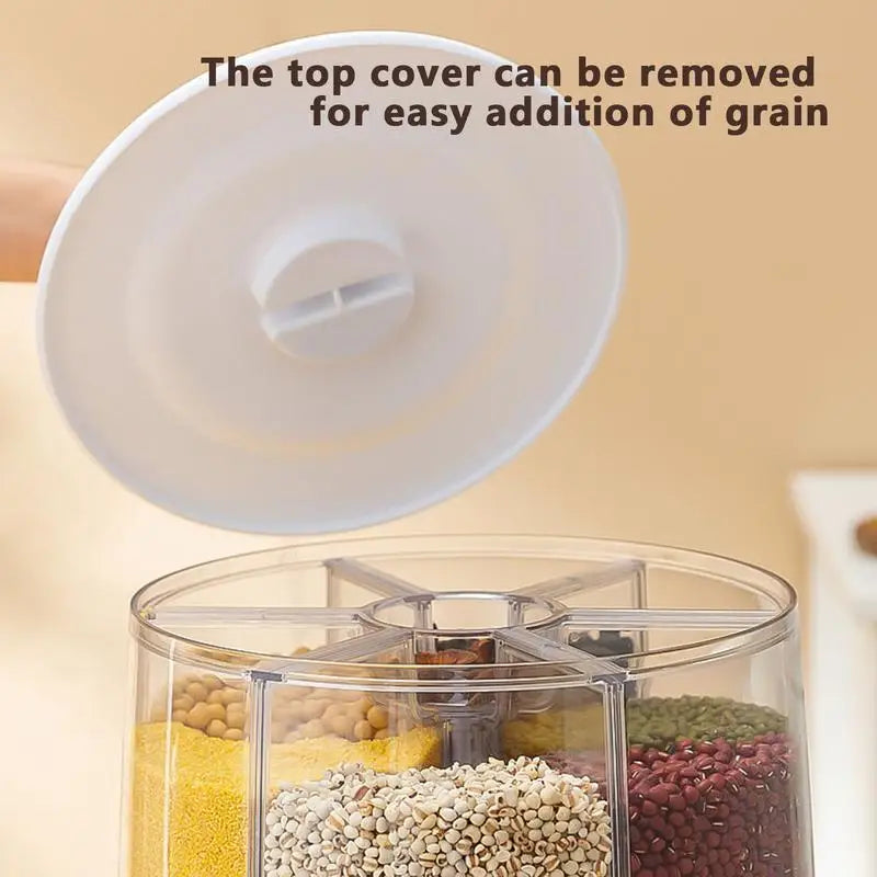 360 Degree Rotating Rice Dispenser/Sealed Dry Cereal Grain Bucket Dispenser