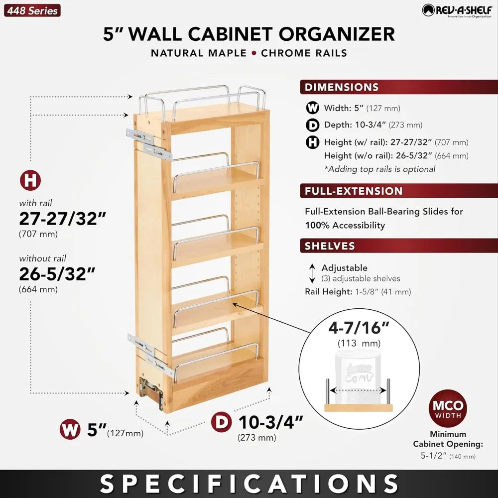 Pull Out Storage Organizer for Wall Kitchen Cabinets