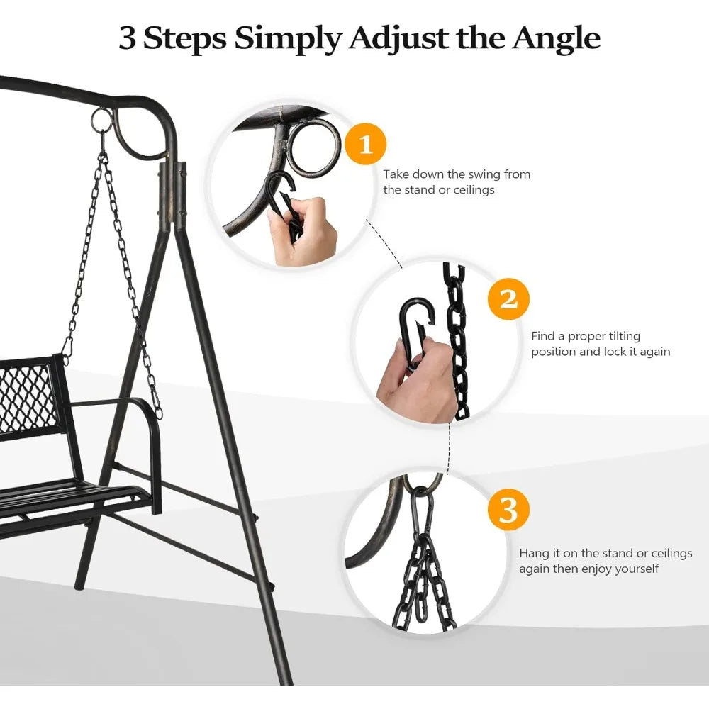 Heavy Duty Garden Swing 660 LBS Weight Capacity