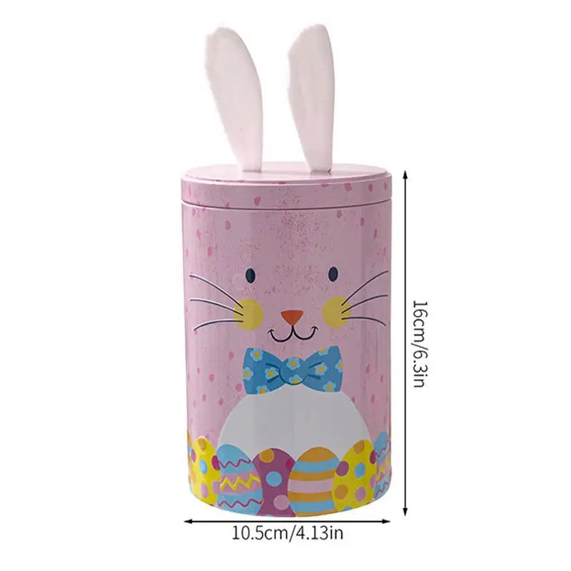 Easter Candy Canister Sweets Airtight Box With Bunny Ears Lid 4X