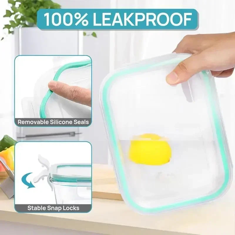 18/15/8 Pack Glass Food Storage Containers with Lids