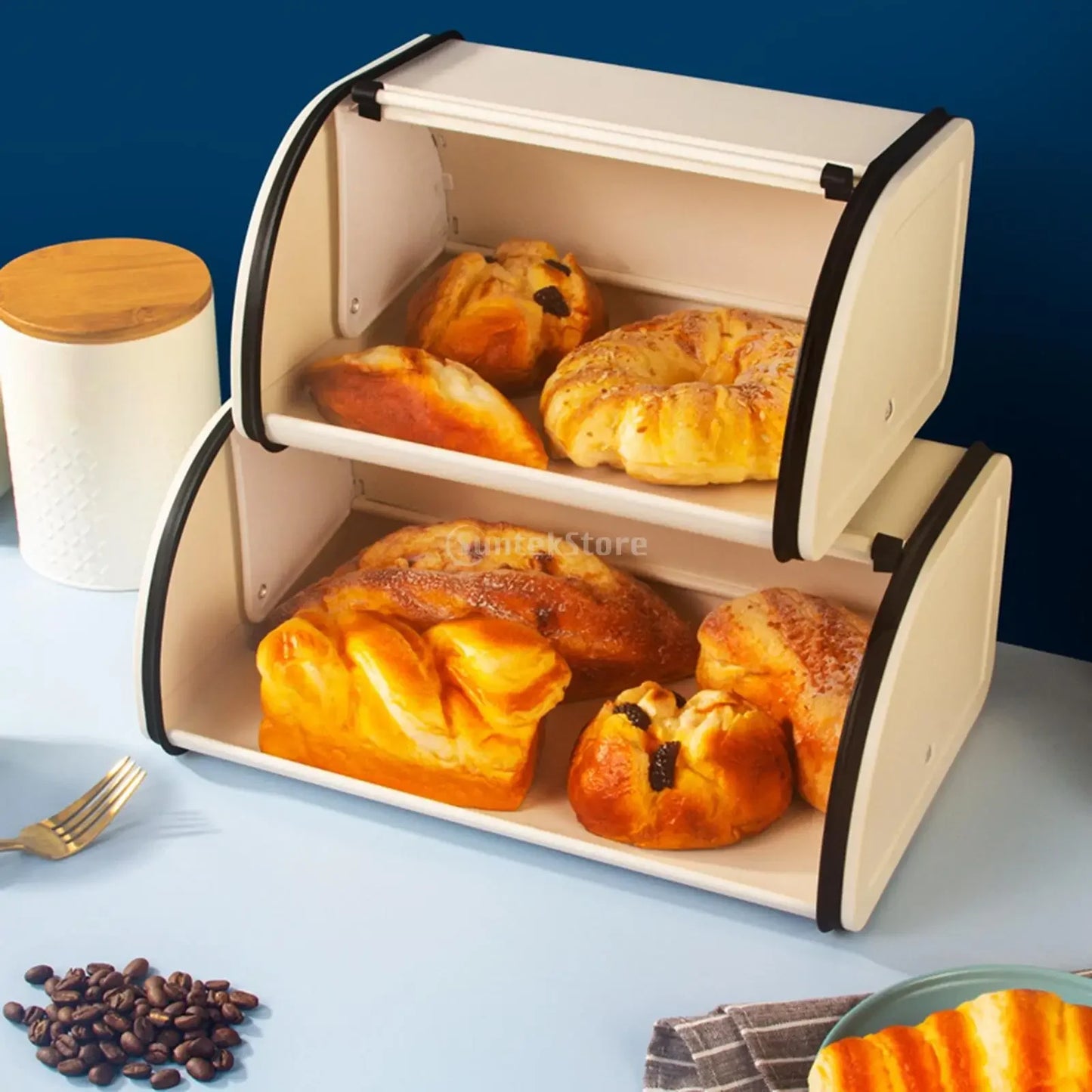 Flip Cover Bread Bin Vintage Bread Box Organizer Storage