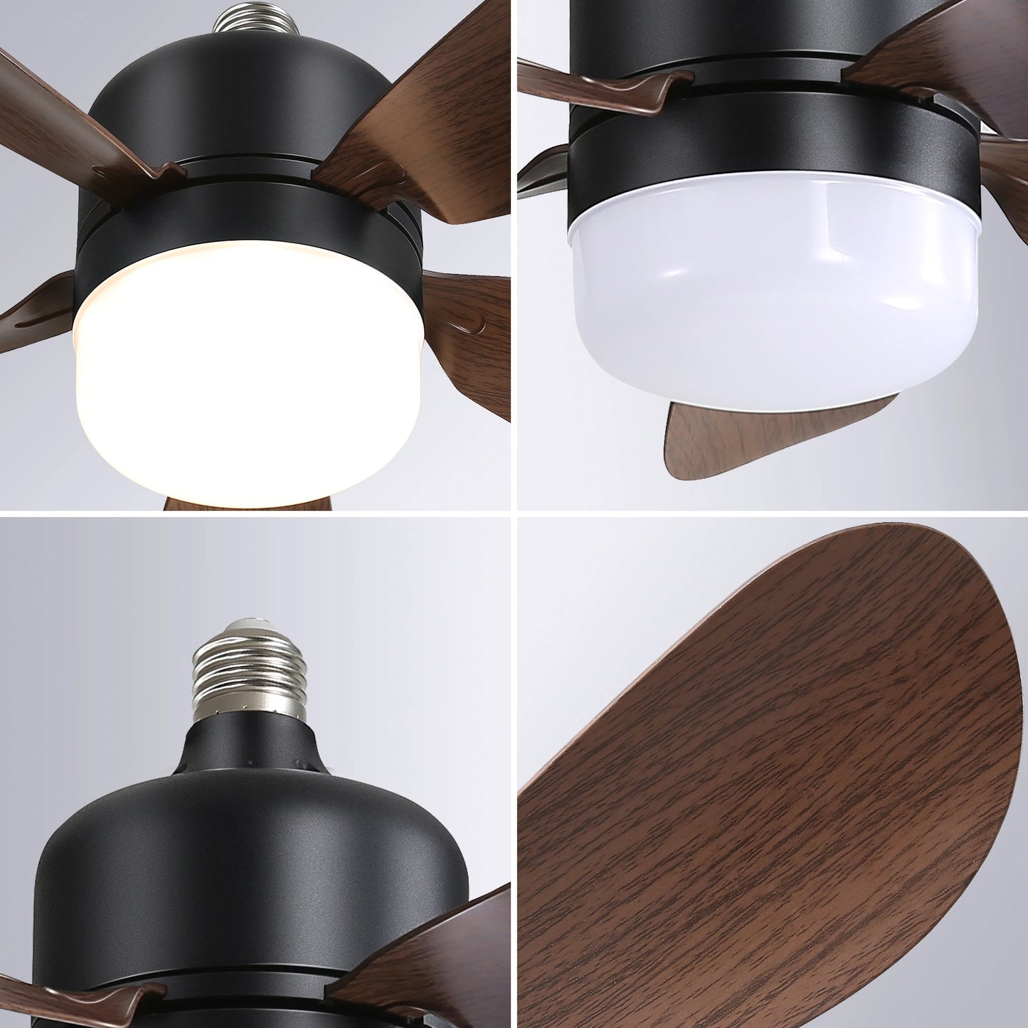 Modern 16-Inch Ceiling Fan With LED DC Enclosed